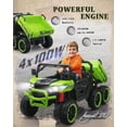 thumbnail image 3 of Ambifirner 24V 4WD Ride on Car, 2 Seater Dump Truck Gift Flower, 2.4G Remote Control, 4 Wheeler, Bluetooth Music, LED Light, USB,High Endurance Powered Ride on Toys for Big Kids,, 3 of 12