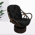 thumbnail image 2 of Solid Outdoor Polyester Rocker Cushion, 48" x 24", Rattan Wicker Rocking Cushion Black (Only Cushion No Chair), 2 of 7