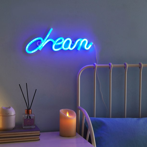 Urban Shop Dream LED Neon Wall Light with USB Cord and Power Adapter
