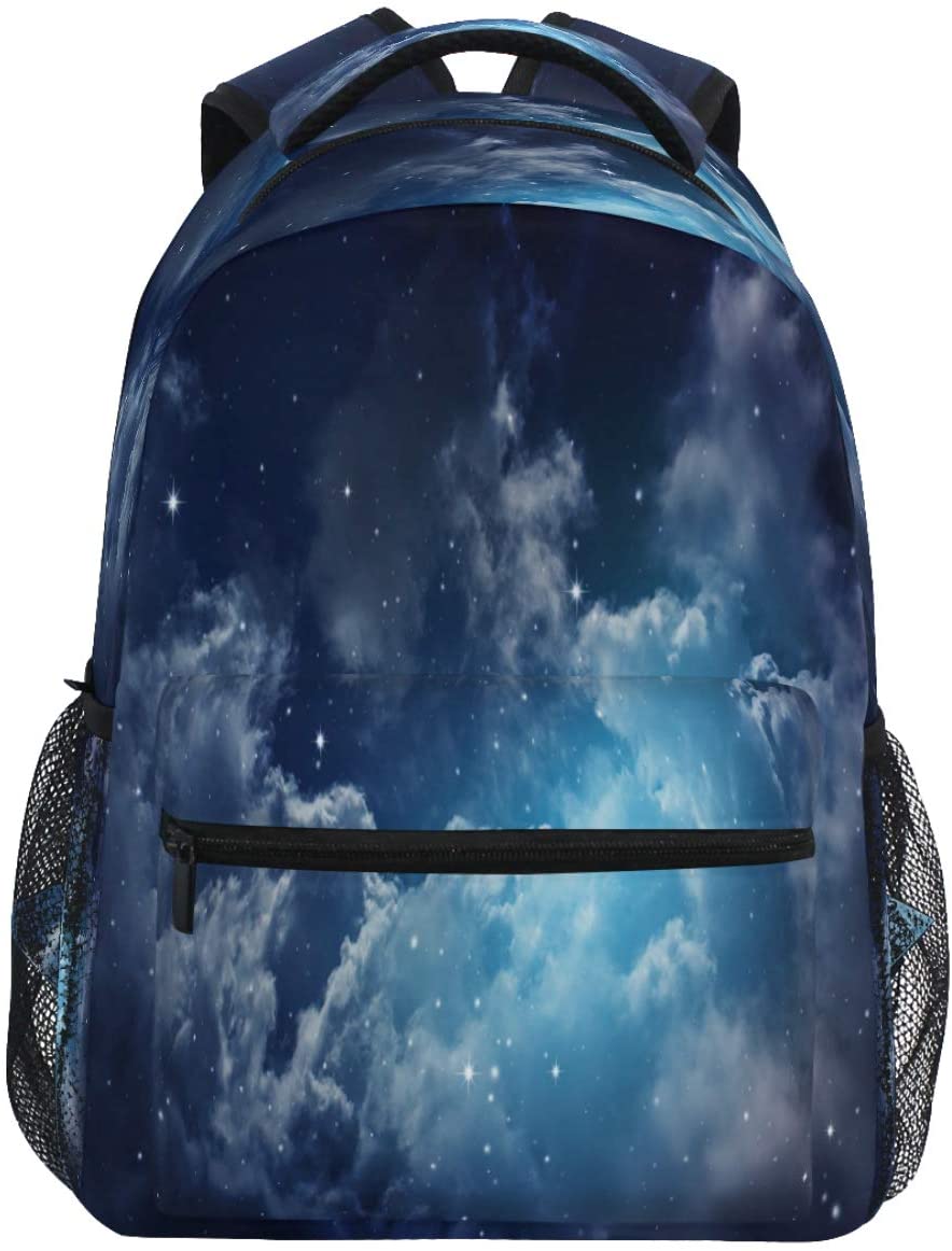 Space Night Sky Backpack Bookbag Blue 