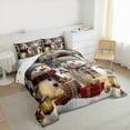 thumbnail image 3 of Manfei Cute Snowman Queen Comforter Set,Merry Christmas Bedding Sets,Xmas Gifts Bedding Comforter Set For Girls Boys,Luxury Bedroom Decor Reversible,3pcs, 3 of 8