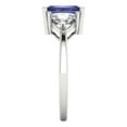 thumbnail image 3 of Clara Pucci 14K White Gold Solid Gold Tanzanite Three-Stone Anniversary Ring for Women - 2.82 cttw Emerald Cut, 3 of 8