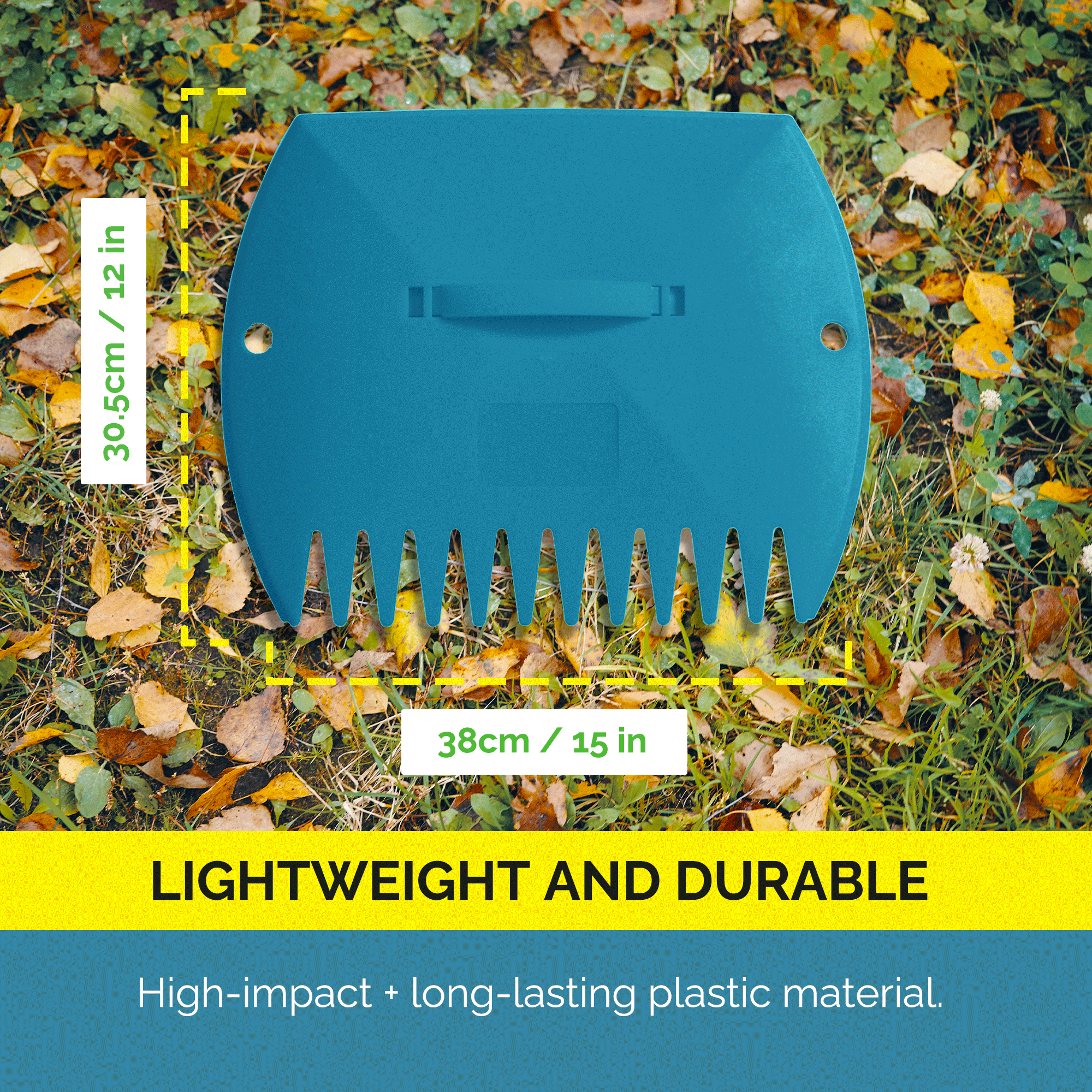 GardenHOME Leaf Scoops and Leaf Rakes for Yard, Large, 1 Pair (Blue) with Handles