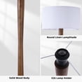 thumbnail image 6 of Lxmons 61'' Walnut Wood Floor Lamp, Modern Standing Lamp with Foot Switch for Living Room, Bedroom, Office, White, 6 of 9