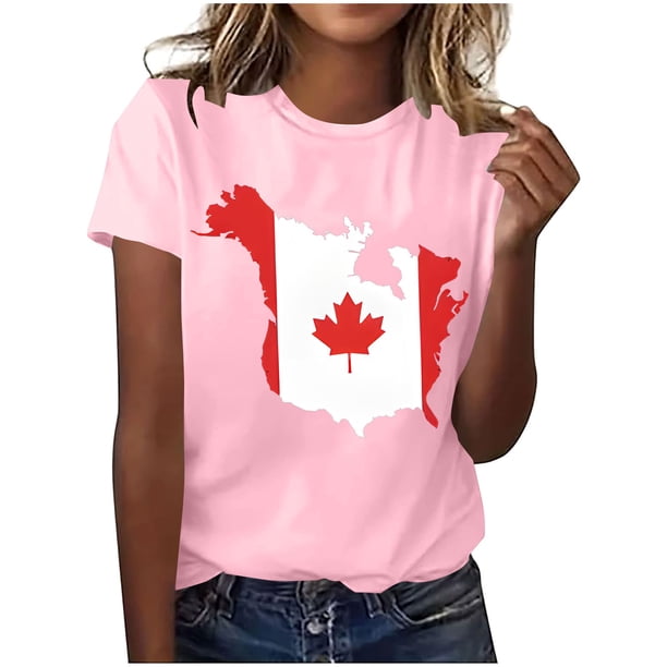 Tops de Cuello Redondo para las Mujeres Nuevo Suéter de Manga Corta, Camiseta de Poliéster Impresa Casual