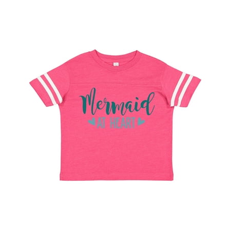 

Inktastic Mermaid at Heart Mermaid Hearts Typography Gift Toddler Toddler Girl T-Shirt