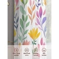 thumbnail image 6 of Watercolor Leaf Floral Sheer Curtains 63 Inches Long 2 Panels Colorful Leaves Light Filtering Semi Sheer Window Curtains Drapes for Bedroom Living Room 52"x63", 6 of 7
