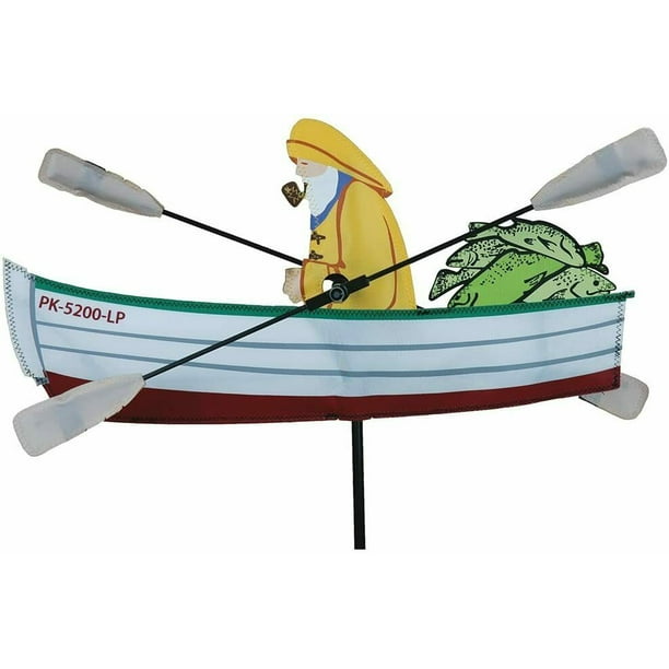 Fisherman 18 in. Boat Rowing Garden Wind Spinner by Premier Kites