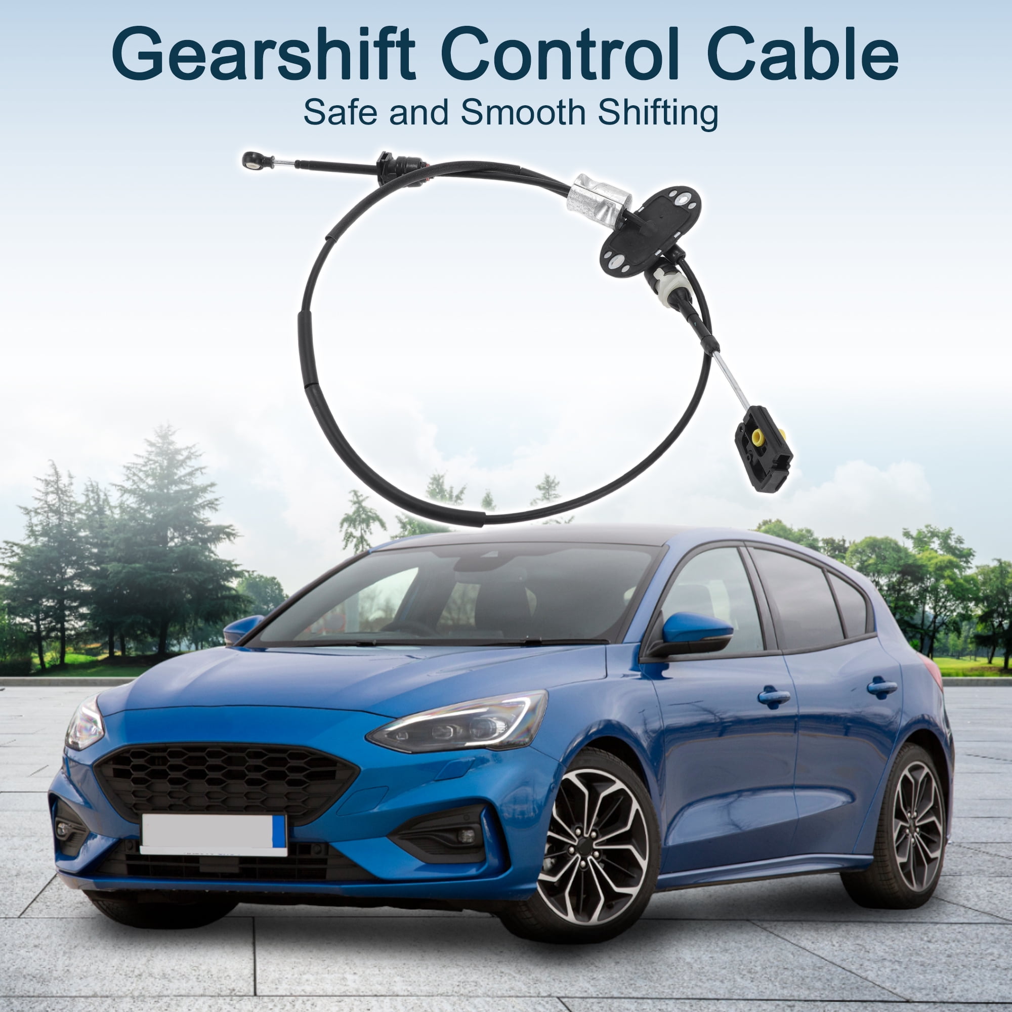 Unique Bargains Automatic Transmission Gear Shifter Cable for Ford Focus 2005-2007 Automatic No.5S4Z7E395C/5S4Z7E395BB Trans Gear Shift Control Lever Cable