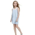 thumbnail image 3 of Teen Girls Summer Dresses with Pockets 2025 5-14 Years Kids Cute Plaid Printed Spaghetti Strap Going-Out Beach Short Mini Dress, 3 of 5