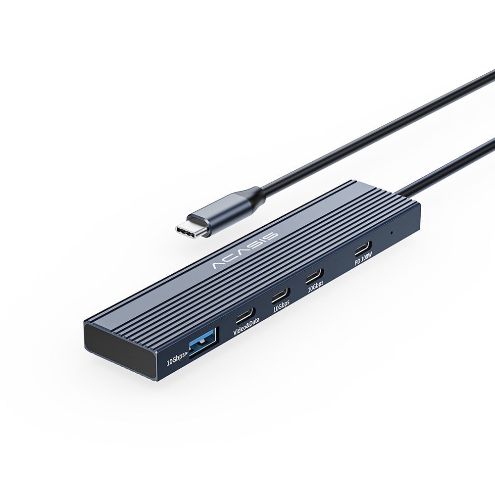 ACASIS 6-in-1 USB-C Hub with 4K@60Hz Video, 10Gbps USB 3.2 Gen 2, and 100W PD Charging – Phantom Gray
