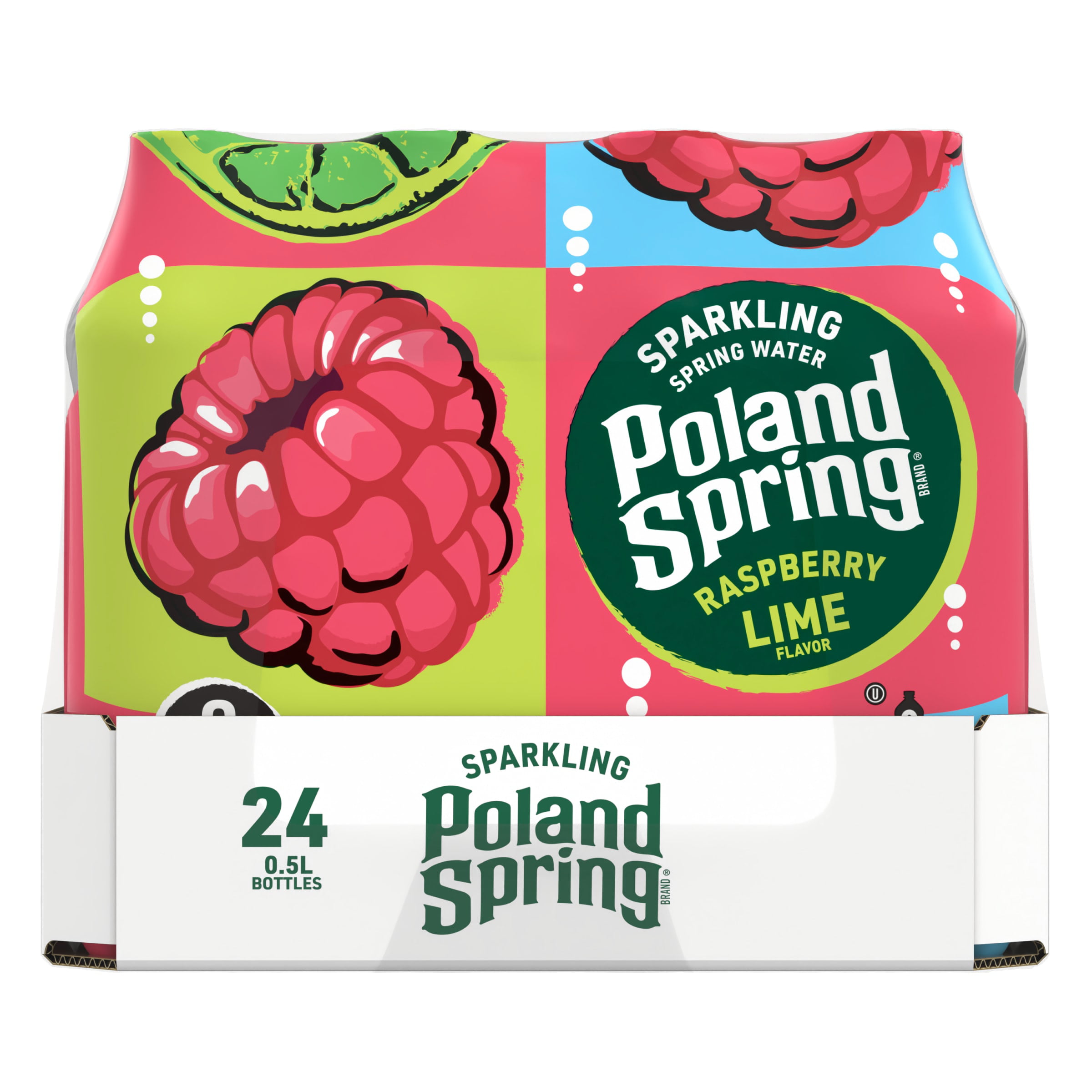 Poland Spring Sparkling Water, Raspberry Lime, 16.9 oz. Bottles (24 Count) - 1