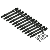 Uxcell Aluminum Dart Shafts, 2BA Dart Stems Replacement Accessories with Rubber Rings for Steel Tip Black 35mm