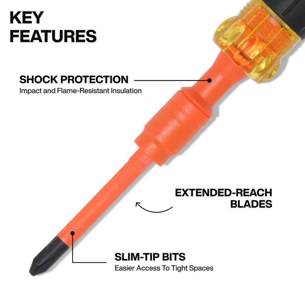 Klein Tools 4-In-1 Insulated Auto-Lock Screwdriver
