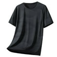 thumbnail image 2 of Fnnxeal Mens Casual T-Shirts, Summer Solid Crew Neck Short Sleeve Tops Big and Tall Shirts Black Lightweight Tees for Men Size 3XL, 2 of 3