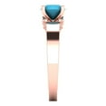 thumbnail image 3 of 1.06 ct Round Cut Simulated Turquoise Solitaire with Simulated Diamond Accents 14K Rose Gold Womens Engagement Ring, 3 of 5