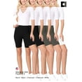 thumbnail image 5 of Women's Casual Solid Elastic High Waist Stretch Biker Shorts (Pack of 5), 5 of 5