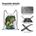 thumbnail image 4 of Gaeub Big bass fish Drawstring Backpack Bag Sport Gym Sackpack Heavy Duty String Backpack for Men Women-Small, 4 of 6