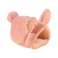 thumbnail image 2 of Trayknick Hamster Nest Cartoon Big Space Soft Comfortable Semi-closed Rest Plush Rabbit Shape Squirrel House for Autumn Pink, 2 of 13