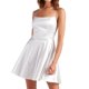 thumbnail image 1 of Vestido de satén con cuello cuadrado y tirantes finos para mujer - Vestido de fiesta mini con volantes y lazo en la espalda - Poliéster, para discotecas/fiestas/citas - Tallas de la S a la L, 1 of 6