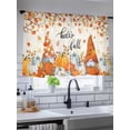 thumbnail image 4 of Sheer Curtains 54 inches Long 2 Panels Set Thanksgiving Gnome Pumpkin Maple Leaf Hello Fall Farmhouse Tiers Sheers Rod Pocket Small Window Short Curtains for Kitchen Cafe, Each 52" W x 54" L, 4 of 7