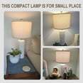 thumbnail image 5 of Oneach Ceramic Table Lamp Set of 2 24" White Contemporary Bedside Nightstand Lamps for Bedroom Living Room, 5 of 15