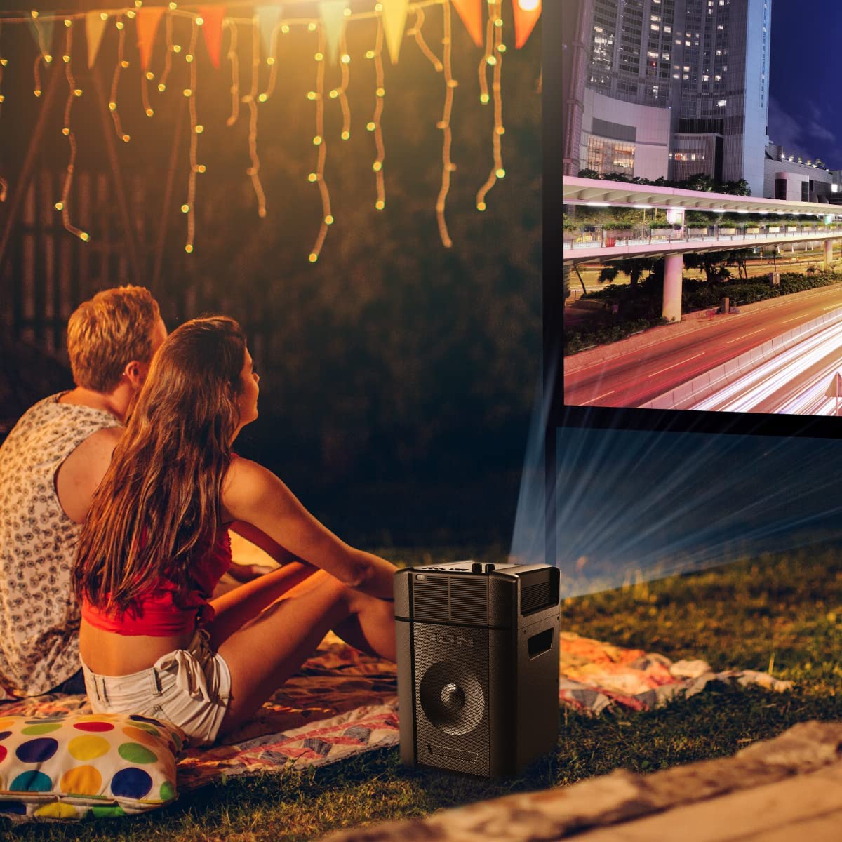 Pre-Owned Ion Projector Plus Bluetooth 30-150" Battery Indoor-Outdoor-Karaoke-Speaker HDMI (Refurbished) - image 4 of 9