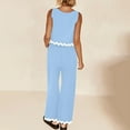 thumbnail image 4 of YABCSAZ Summer Outfits for Women Sleeveless Loose Tank and Capri Wide Leg Pants Solid Color Casual Athletic Sportswear 2 Piece Outfits, 4 of 8