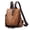 Brown, variant on PU Leather Backpack Purse for Women, Convertible Anti‑theft Travel Backpack, Large Capacity Casual Daypack, Multi‑Pocket Shoulder Bag with Headphone Hole for Work Travel Daily Use