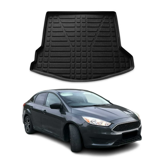 OMAC Cargo Mats Liner for Ford Focus 2012-2018 Sedan Full Size Spare Wheel Black