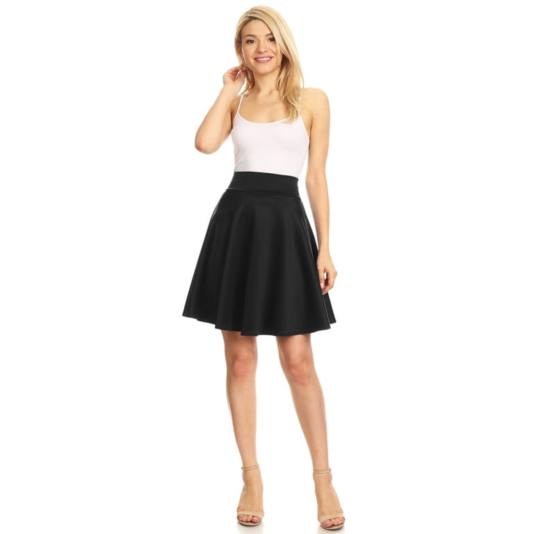 MBJ WB829 Womens Flirty Flare Skirt L BLACK - Walmart.com