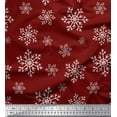 thumbnail image 1 of Soimoi Red Rayon Fabric Snow Flakes Floral Print Fabric by the Yard 42 Inch Wide, 1 of 3