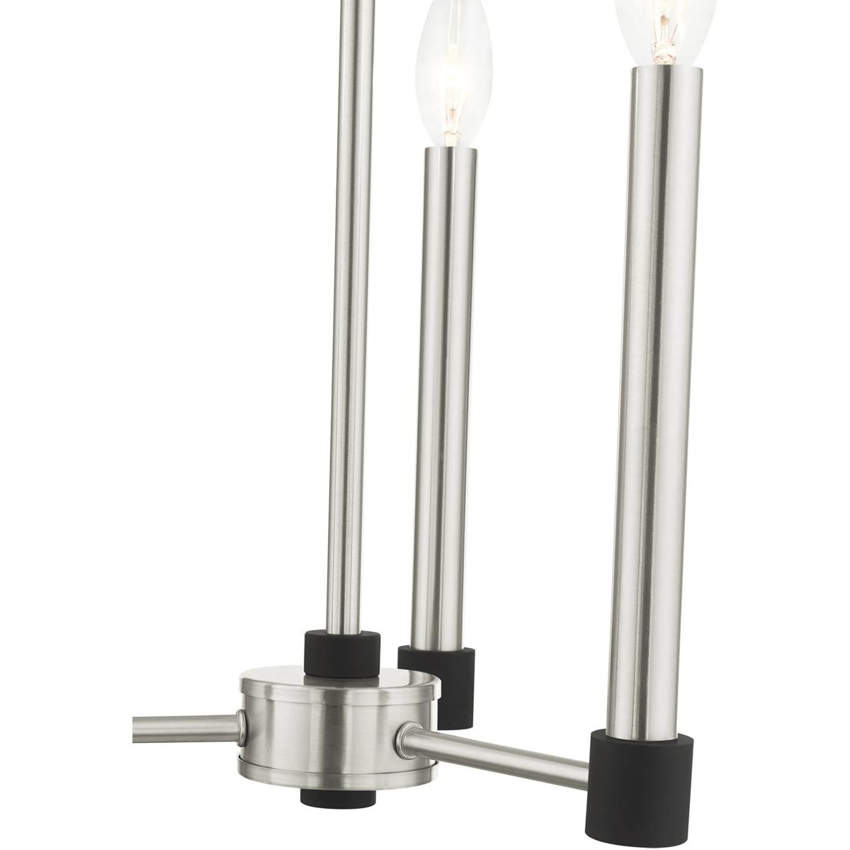 3 Light Brushed Nickel Chandelier with Steel base material
