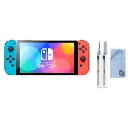 Pre-Owned Nintendo Switch OLED Model Neon Blue/Neon Red Set with BOLT AXTION Cleaning Kit Bundle (Refurbished: Like New)