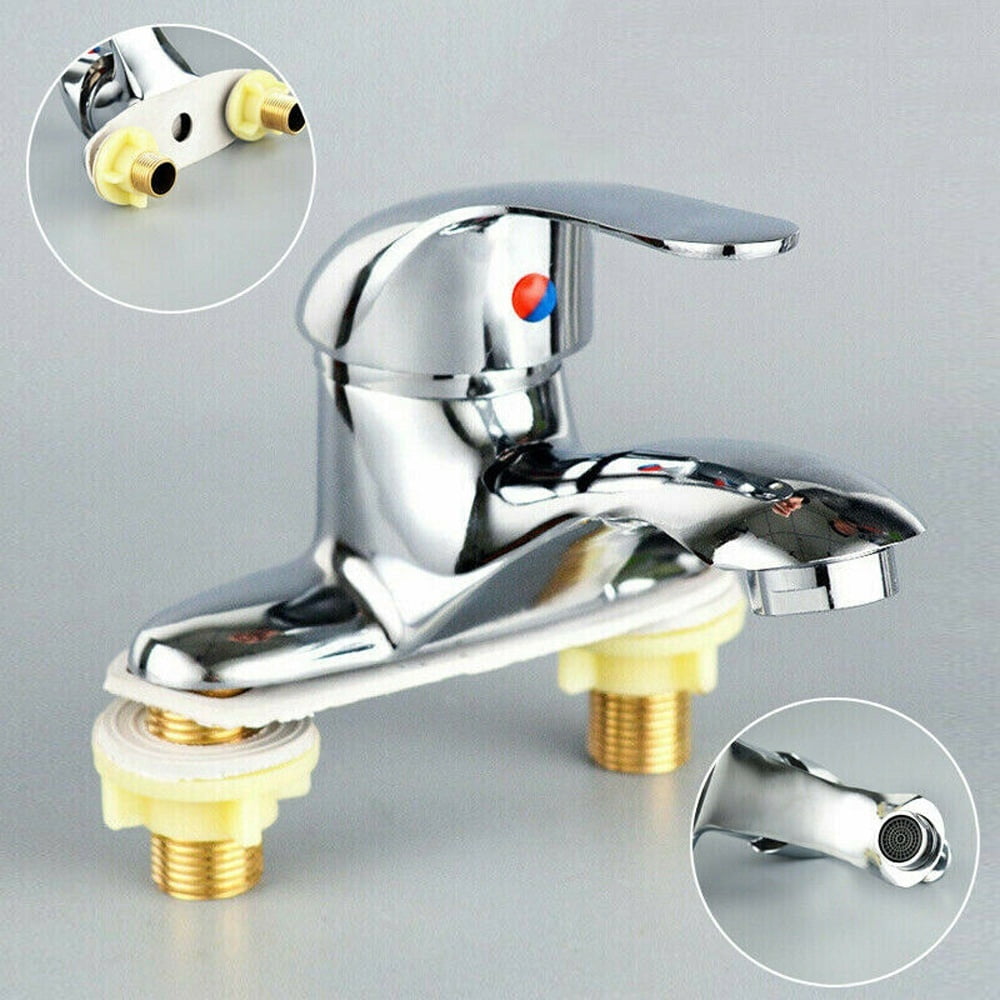 Double Couplet Basin Sink Tap Modern Bathroom Mono Mixer Single Handle