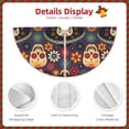 thumbnail image 4 of Daiia Skulls and Flowers Drawing Merry Christmas Tree Skirt , Xmas Large Lace-up Tree Skirt, Santa Snowflakes Rustic Home Decorations New Year Party Farmhouse Decor-30", 4 of 7