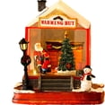 thumbnail image 4 of Artesanías de casas de pueblo navideñas iluminadas con LED para la oficina, sala de estar, decoración navideña Papá Noel, 4 of 5