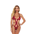 thumbnail image 1 of VISgogo Conjunto de lencería sexy para mujer, transparente Halter Sling Bra Correa cruzada Tangas conectadas para cosplay VISgogo moda, 1 of 6