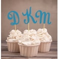 thumbnail image 1 of Darling Souvenir| Custom Initials Wedding Cupcake Toppers| Personalized Party Dessert Decorations - Pack Of 20, 1 of 3