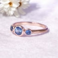 thumbnail image 3 of Natural Blue Topaz Ring 14k Solid Gold Promise Ring Bezel Set Three Stone Women Jewelry November Birthstone Gift Rings, 3 of 4