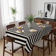thumbnail image 6 of Black Striped Table Cloth Waterproof Tablecloths, Modern Simple Farmhouse Beige Vintage Tablecloth Dining Table Cover for Kitchen Party Tabletop Outdoor, Rectangle Tablecloth 52x70 Inch, 6 of 9