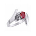 thumbnail image 4 of Rylos 14K White Gold Floral Designer Ring with 6X4MM Oval Gemstone & Sparkling Diamonds - Birthstone Ruby Jewelry Size 5, 4 of 7