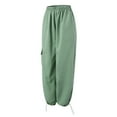 thumbnail image 5 of Prolriy Cargo Pants Women High Waist Baggy Cargo Jeans for Women Pocket Relaxed Fit Straight Wide Leg Fashion Jeans Baggy Pants for Women, Womens Pants Army Green L, 5 of 6