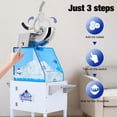 thumbnail image 5 of Commercial Electric Ice Crusher with Mobile Wheeled Cart, Trapezoidal Transparent Visible Storage Bin Snow Cone Machine, Shaved Ice Maker for Outdoor Stall, Carnival, Party., 5 of 9