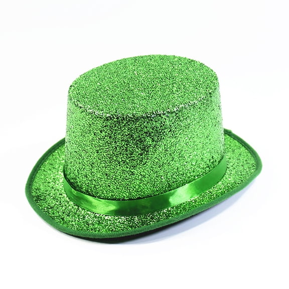 Top Hat Shiny Sequin Magician Victorian Hat for Men Women Color Green Size One Size