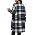 thumbnail image 4 of Bixock Fall/Winter Women Faux Wool Coats,Women Trench Coats Jackets,Women’s Outerwear Jackets Plaid Print Long Sleeve Lapel Collar Button Down Jacket with Pockets Casual Outerwear Jackets, 4 of 5