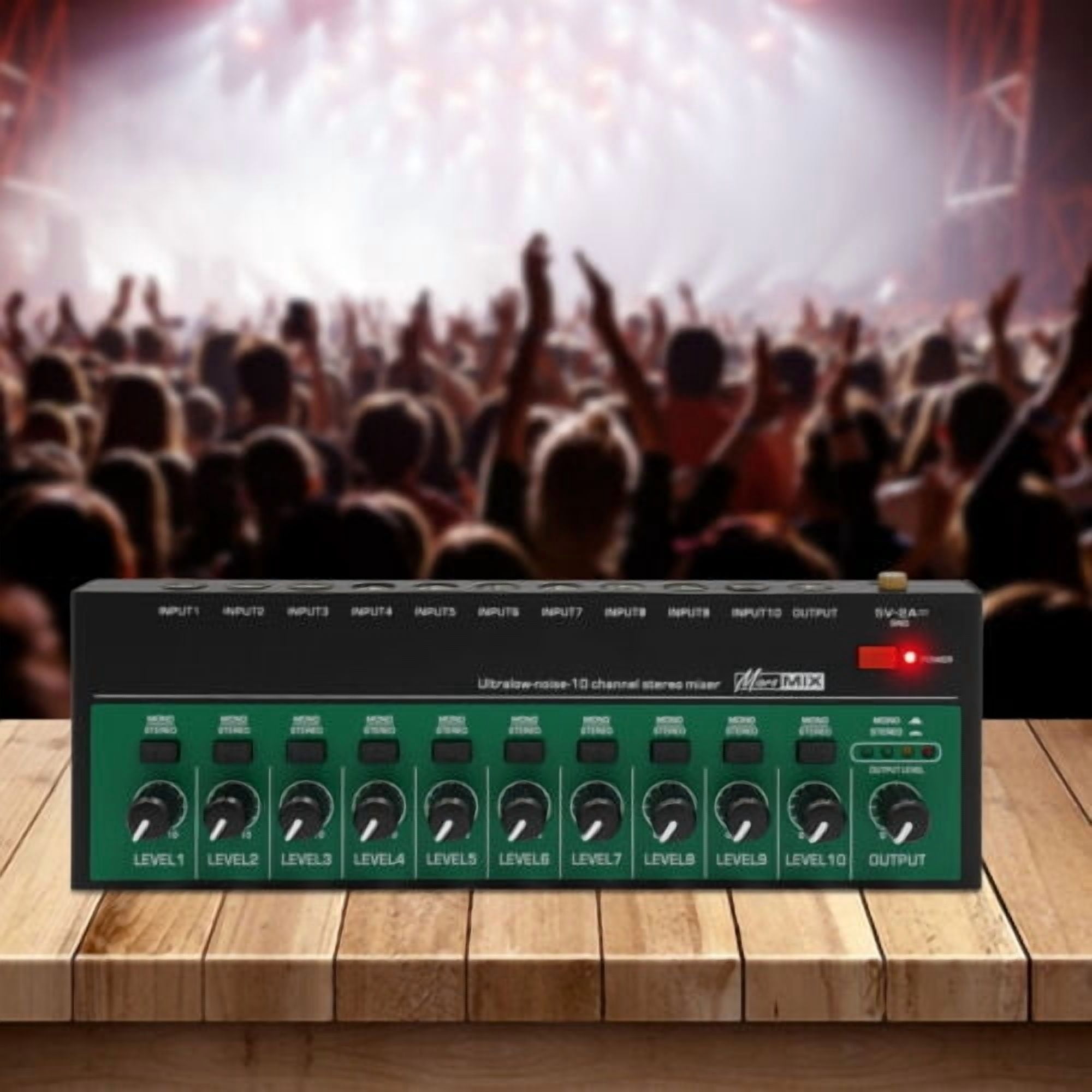 TFCFL 10 Channel Audio Mixer Professional Live Studio Mixing Console w/ USB Charging Cable & Plug