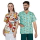 thumbnail image 2 of Uniforme de enfermera con estampado de dibujos animados para mujer, camiseta de manga corta con cuello en V, bata quirúrgica, uniforme de trabajo para hombre, 2 of 6