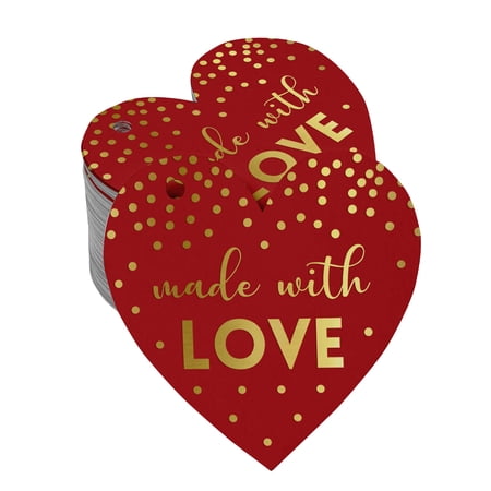 Inkdotpot Gold Foil Paper Hang Tags Made With Love Wedding Favor Tags 50 Pieces