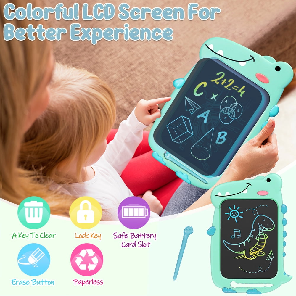 CHEERFUN LCD Writing Tablet for Kids Gift, 10" Dinosaur Doodle Board Toddlers Toys for Boys Girls